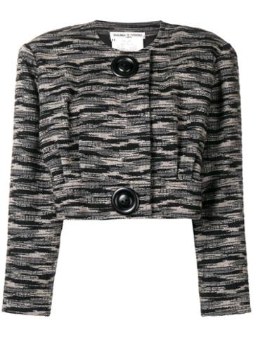 Balmain Pre-owned Patterned Crop Jacket - Black