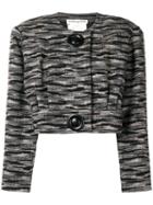 Balmain Pre-owned Patterned Crop Jacket - Black