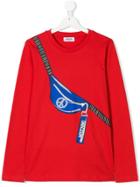 Moschino Kids Teen Belt Bag Print T-shirt - Red