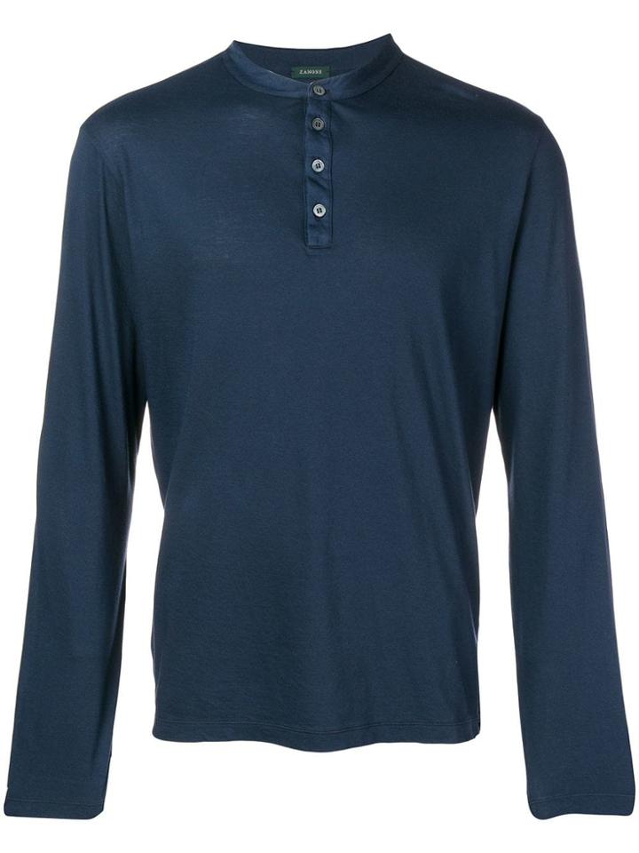 Zanone Henley Style Top - Blue