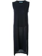 Guild Prime Contrast Embroidered Detail Fitted Knitted Dress - Blue
