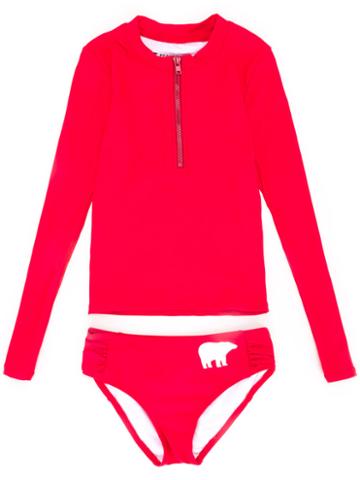 Perfect Moment - Rash Guard Two-piece Swim Set - Kids - Polyamide/spandex/elastane - 6 Yrs, Red