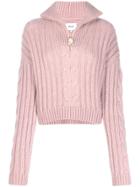Nanushka High-neck Cable-knit Sweater - Pink