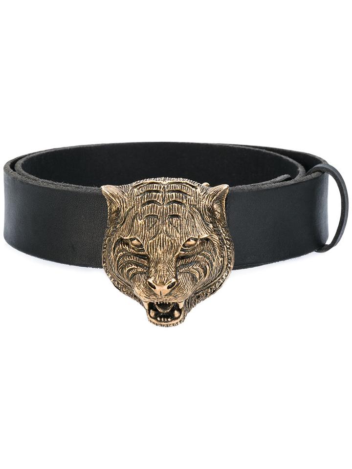 Gucci - Feline Buckle Belt - Women - Calf Leather - 85, Black, Calf Leather