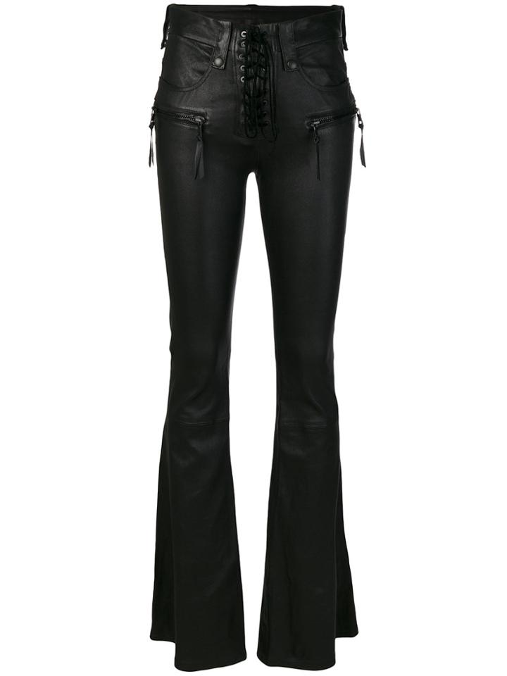 Unravel Project Lace Up Flared Trousers - Black