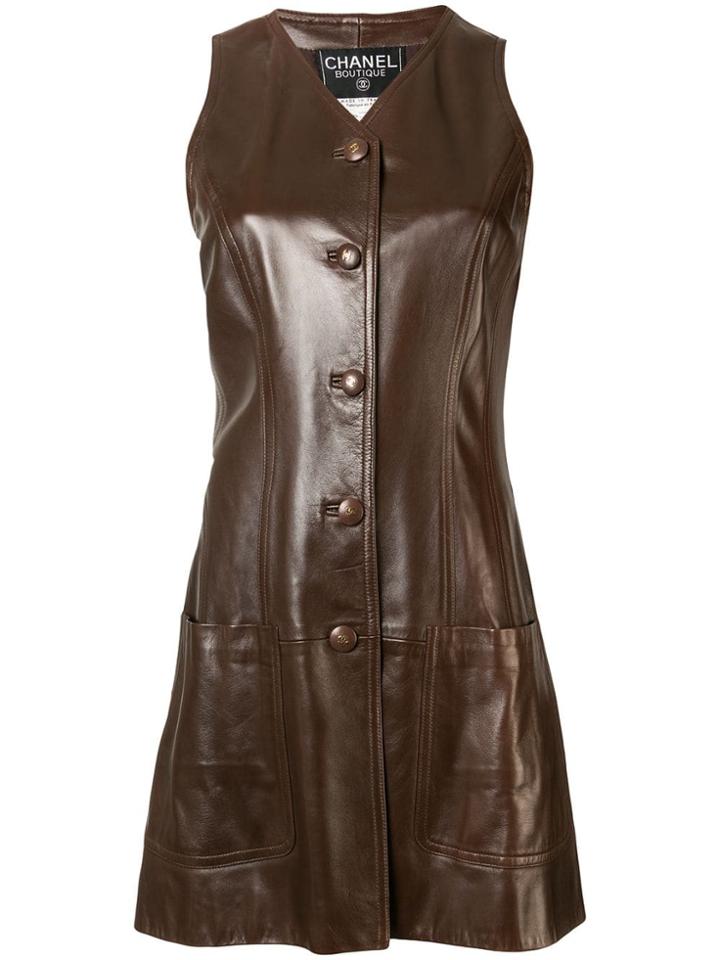 Chanel Pre-owned Cc Logos Sleeveless Onepiece - Brown