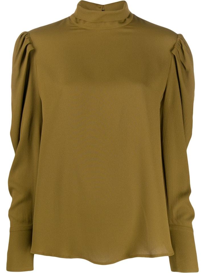 Tela Funnel-neck Ruffle Top - Green