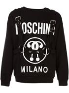Moschino Question Mark Harness Sweatshirt, Men's, Size: 44, Black, Cotton