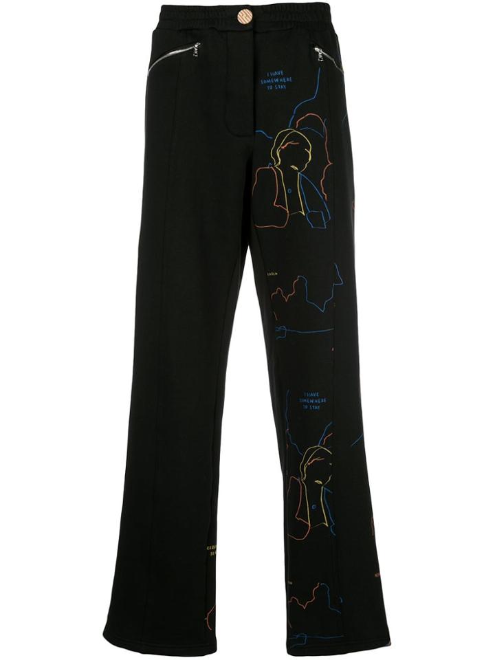 Bethany Williams Printed Straight-leg Trousers - Black