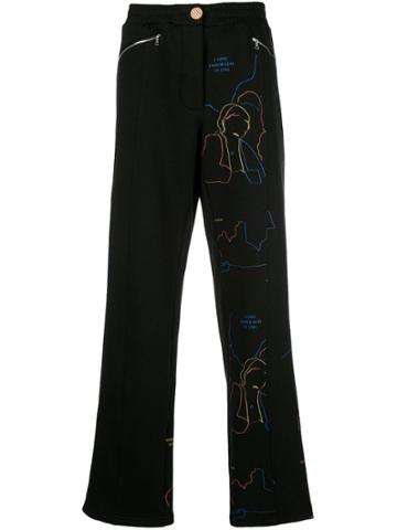 Bethany Williams Printed Straight-leg Trousers - Black