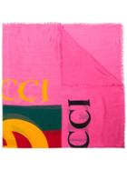Gucci Multicoloured Vintage Logo Scarf - Pink