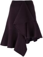 Rochas Draped Asymmetric Skirt, Women's, Size: 40, Pink/purple, Angora/virgin Wool