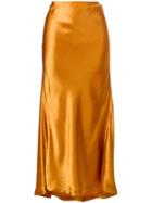 Sies Marjan Satin Straight Skirt - Yellow & Orange