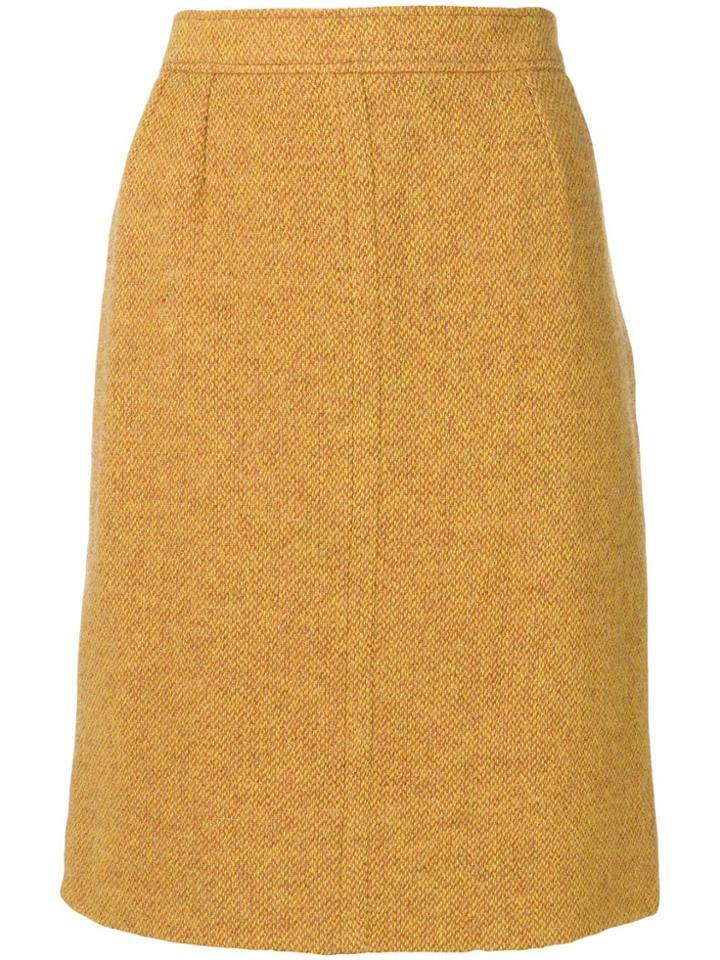 Yves Saint Laurent Vintage 1980's Straight Skirt - Yellow