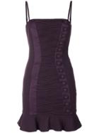 Misha Collection Buttoned Details Dress - Pink & Purple