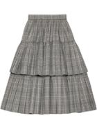 Gucci Prince Of Wales Check Wool Skirt - Grey