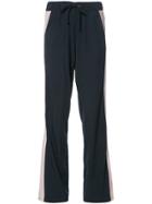 Anine Bing Striped Trim Drawstring Track Pants - Black