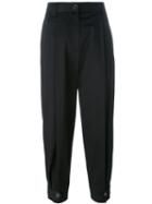 Dolce & Gabbana High-waisted Tailored Trousers, Women's, Size: 42, Black, Cotton/spandex/elastane
