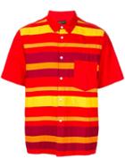 Comme Des Garçons Pre-owned Striped Button-front Shirt - Red