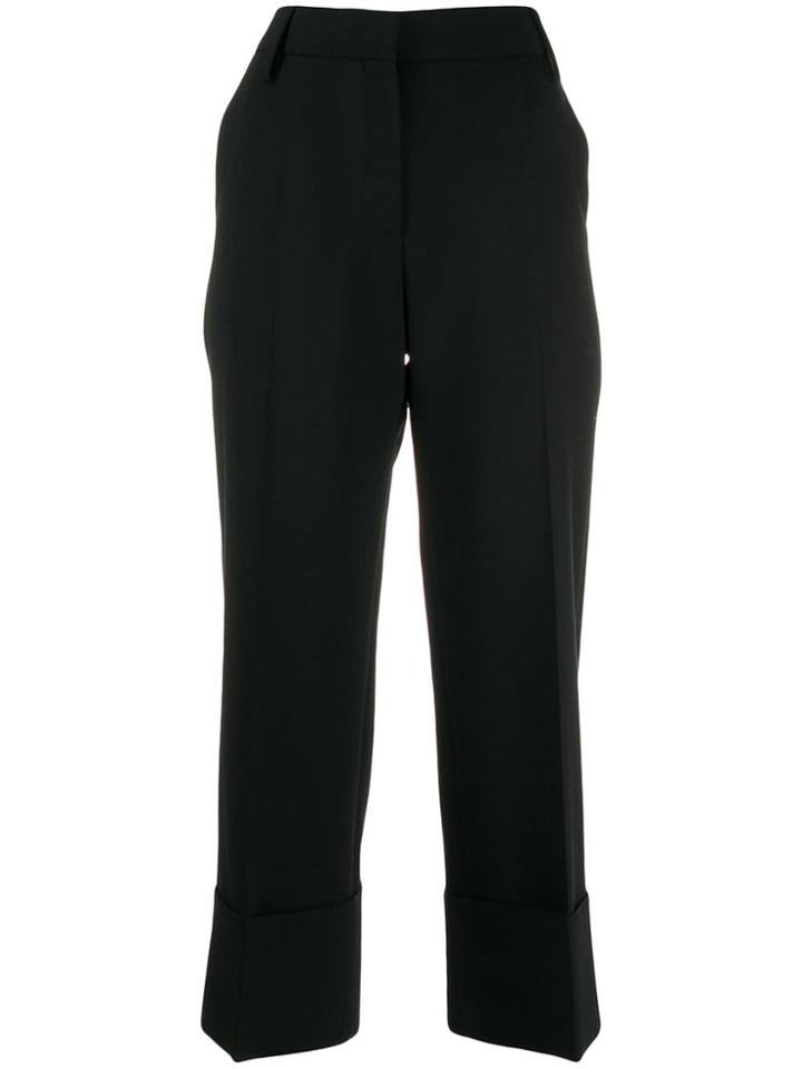 Valentino Pleated Cropped Trousers - Black