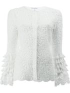 Oscar De La Renta Lace Blouse - White