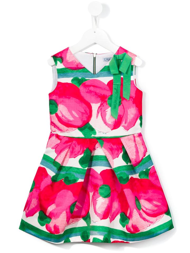 Mi Mi Sol - Floral Print Dress - Kids - Cotton/polyester - 12 Yrs, Pink/purple