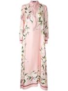 Dolce & Gabbana Lily Print Asymmetric Dress - Pink