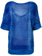Agnona - Knit Top - Women - Cashmere - 40, Women's, Blue, Cashmere