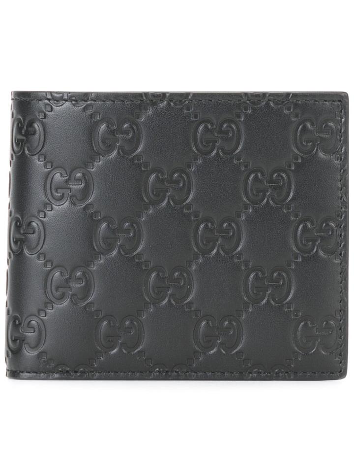 Gucci Embossed Logo Flat Wallet - Black