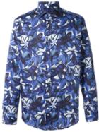 Etro Floral Print Shirt, Men's, Size: 41, Blue, Cotton