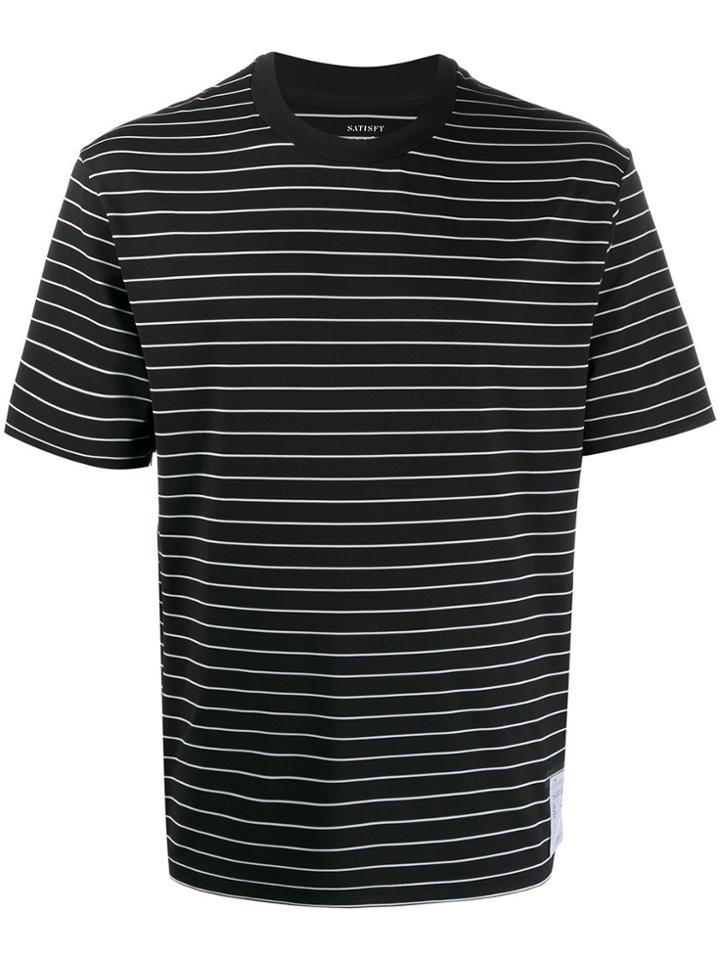 Satisfy Striped Print T-shirt - Black