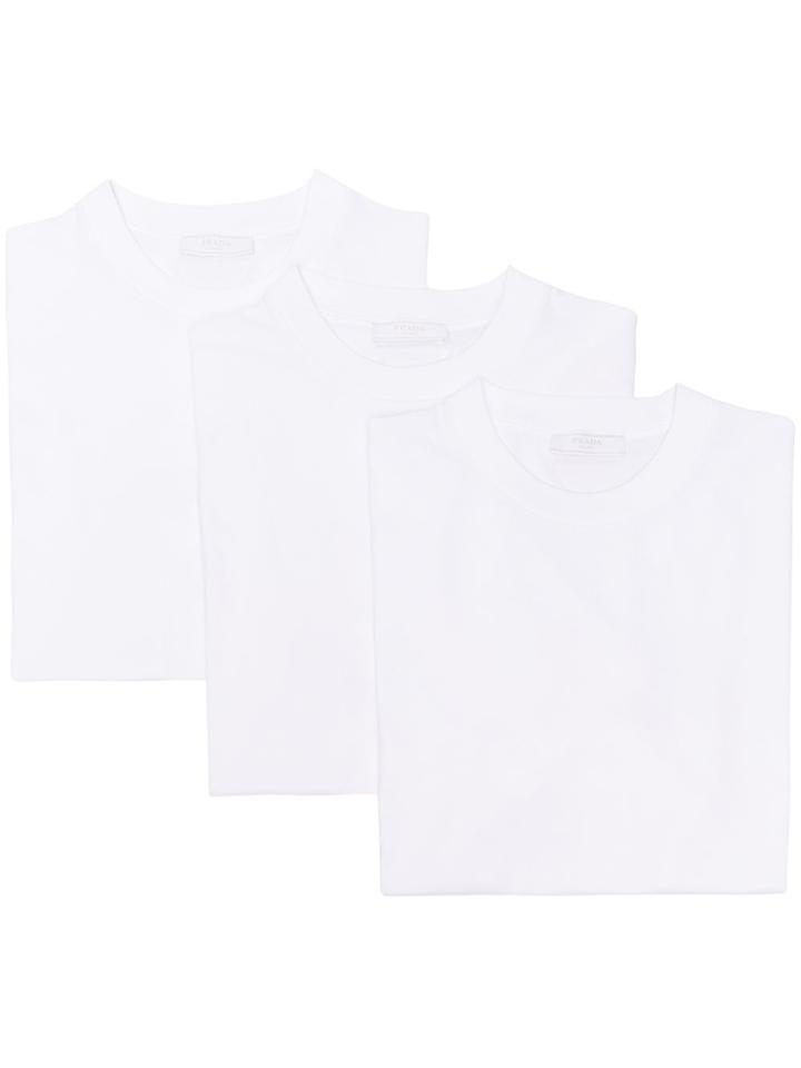 Prada 3-pack Jersey T-shirts - White