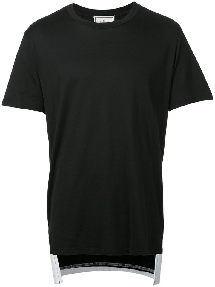 Maison Mihara Yasuhiro Printed Back Hem T-shirt, Men's, Size: 52, Black, Cotton