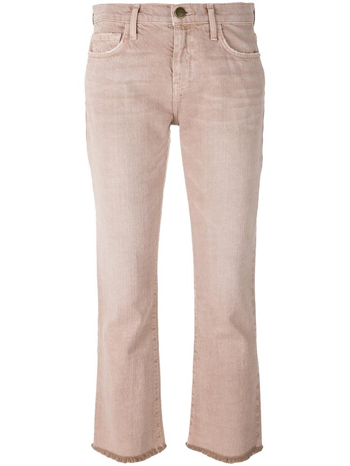 Current/elliott Cropped Jeans, Women's, Size: 24, Pink/purple, Cotton/lyocell