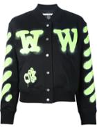 Off-white Graffiti Printed Cropped Jacket