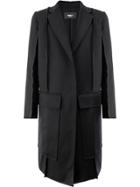 Yang Li Raw Edge Coat - Black