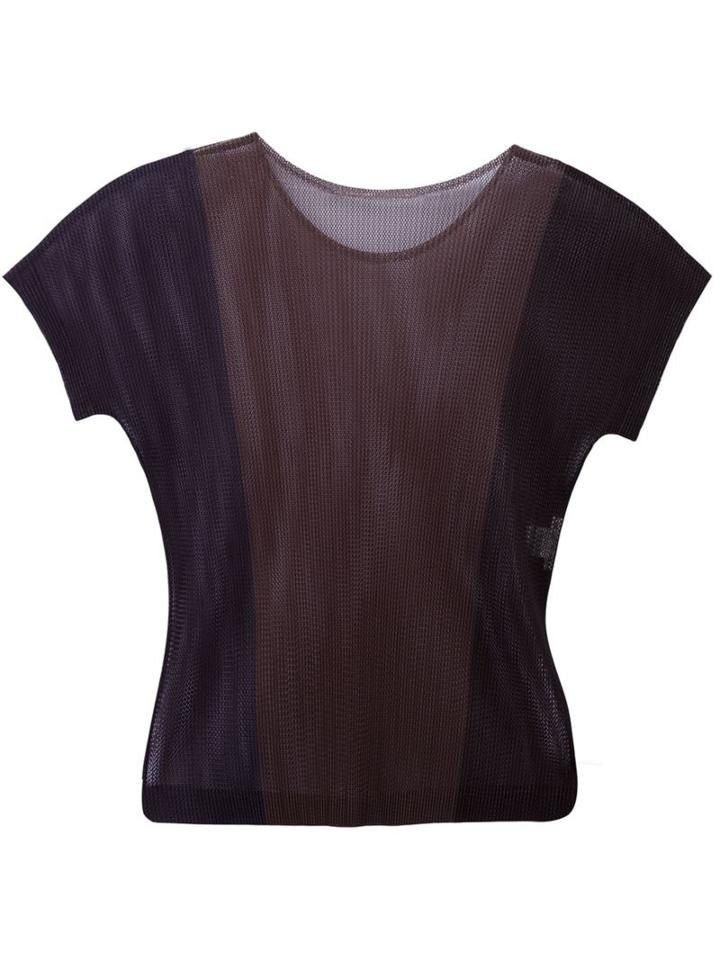Pleats Please By Issey Miyake 'tatami Tricolour' T-shirt