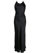 Rosetta Getty Cross Back Slip Dress - Black