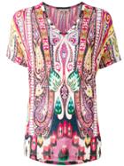 Etro Paisley Print V-neck Top - Pink & Purple