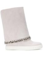 Casadei Chaucer Chain-trimmed Boots - White