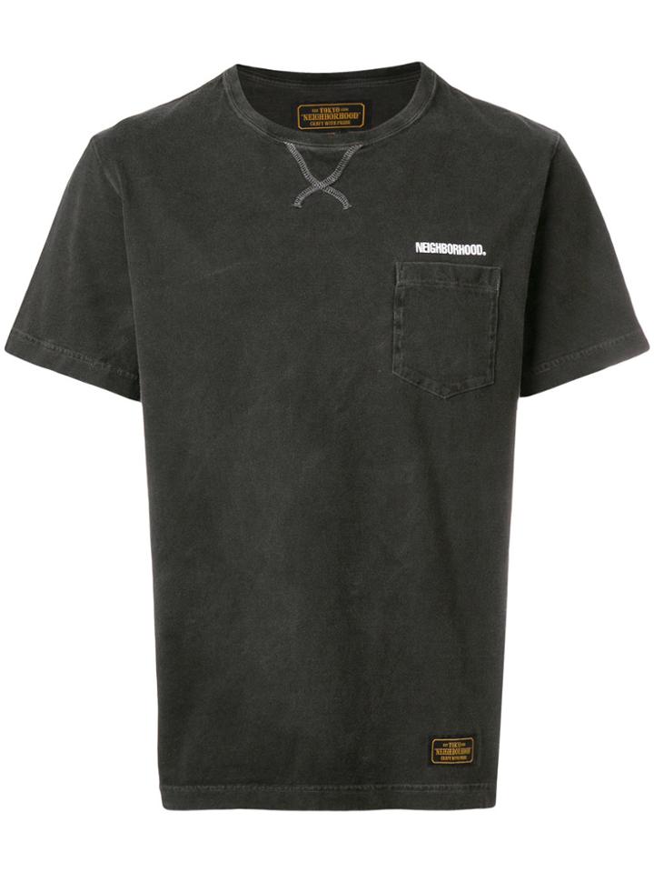 Neighborhood Logo Chest Pocket T-shirt - Grey