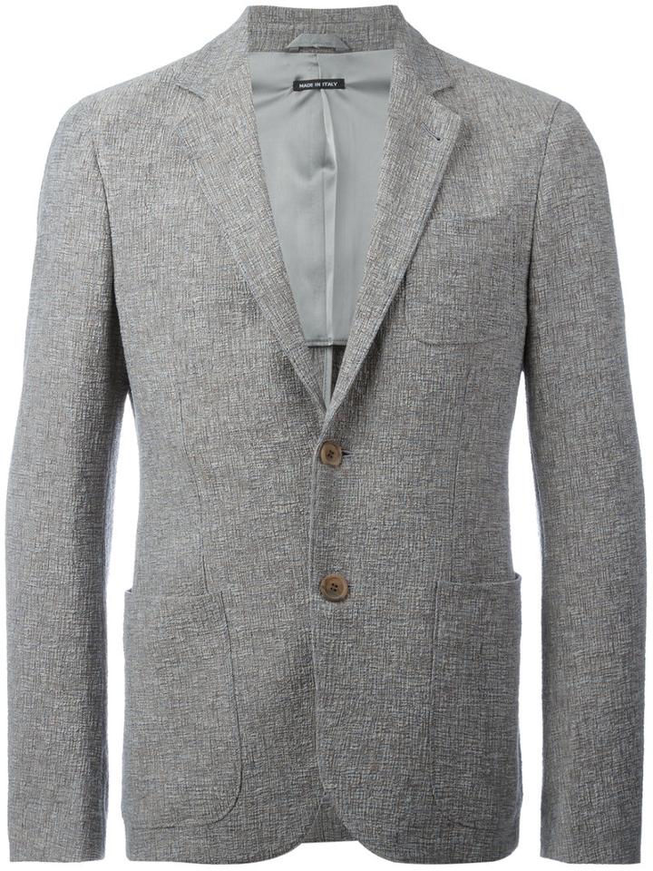Giorgio Armani - Classic Blazer - Men - Cotton/polyester/spandex/elastane/viscose - 54, Grey, Cotton/polyester/spandex/elastane/viscose