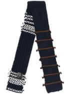 Prada Striped Knit Scarf - Blue