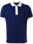 Prada Contrast Collar Polo Shirt, Men's, Size: Medium, Blue, Cotton