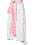 Joseph Floral Print Contrast Belt Skirt - Multicolour