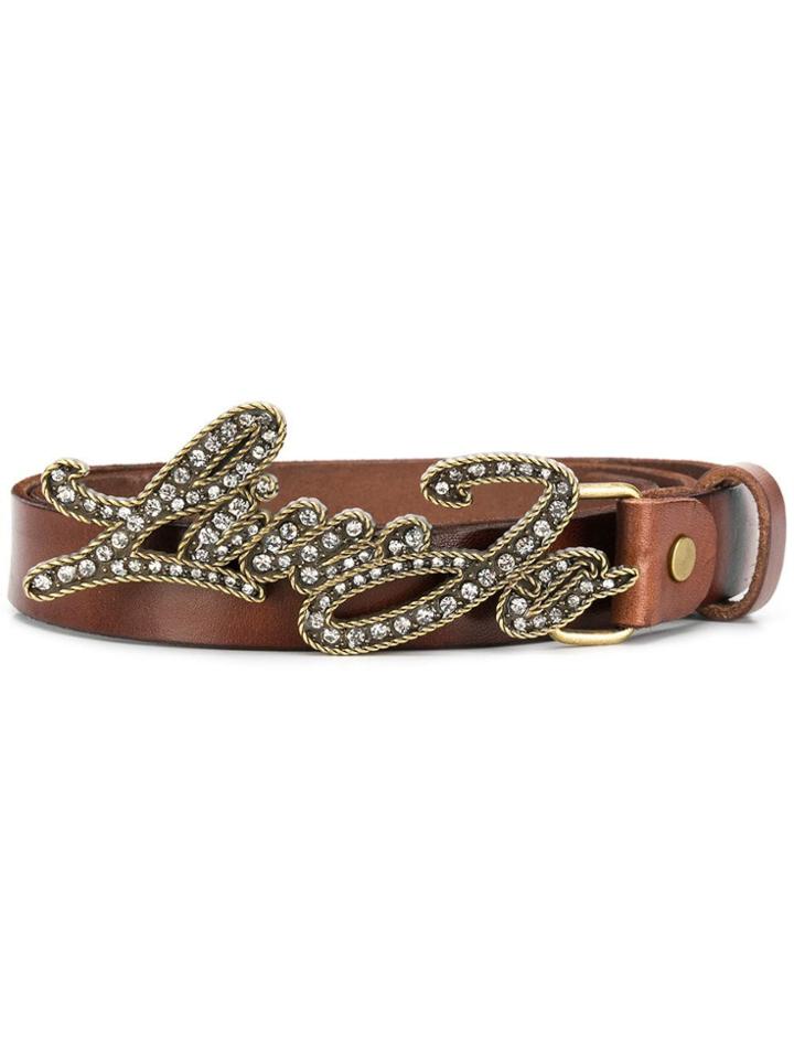 Liu Jo Embellished Buckle Belt - Brown