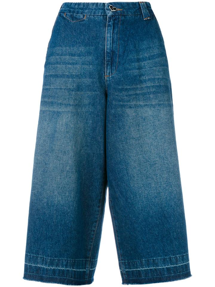 Twin-set Cropped Denim Trousers, Women's, Size: 29, Blue, Cotton/spandex/elastane