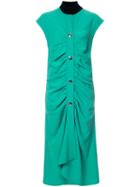 Marni - Draped Dress - Women - Polyester/acetate - 38, Green, Polyester/acetate