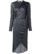 Christian Siriano Cable Knit Print Wrap Dress