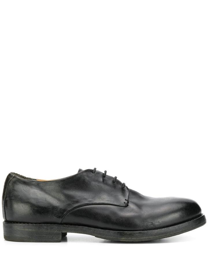 Premiata Worn-out Effect Derby Shoes - Black